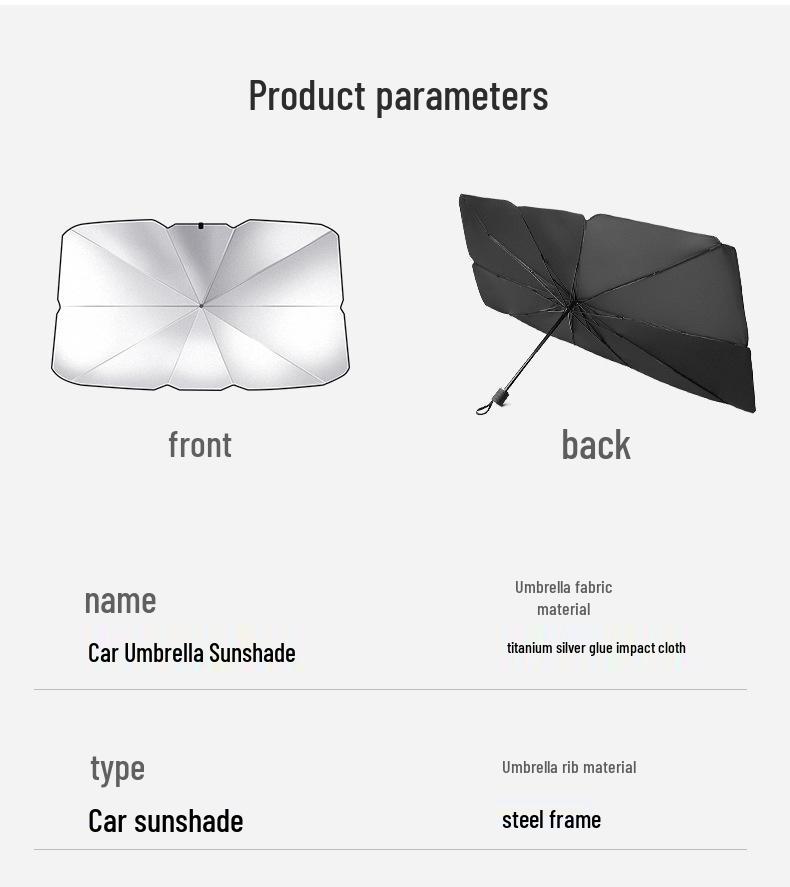 Car Windshield Sunshade Umbrella for Heat Insulation and Sun Protection
