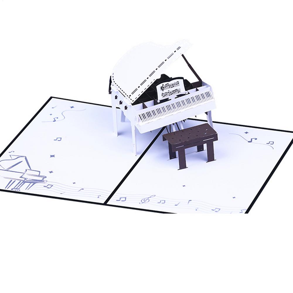 Pop Up-kort Pianokort Papper 3D-kort Roligt Festkort Med Anteckningskort Vikbar Kuvert Födelsedag