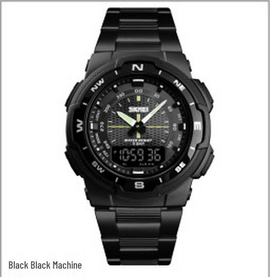 SHIKE MEI Wasserdichte Herren-Quarzuhr mit sportlichem Zifferblatt und Edelstahlarmband