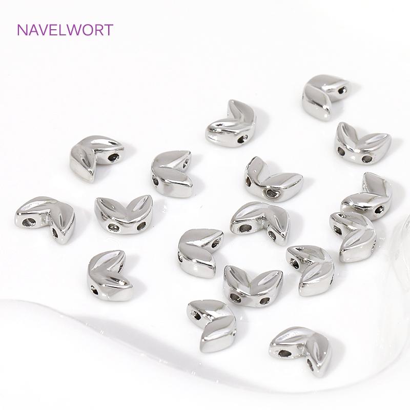 18K Gold Plated Malt-Shaped Double Hole Spacer Beads For Bracelet Making,Beads Separators,DIY Jewellery Making Accessories