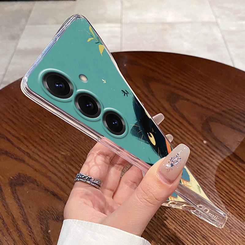 For Samsung Galaxy S25 FE S25 Edge S25 Slim S25+ Cases Clear Soft TPU Back Cover For Samsung S25 Plus Cute Rabbit Cat Phone Case