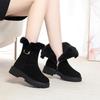 Fashion Winter Round Toe Fleece-lined Women's Snow Boots Chunky Ladies Shoes Booties Sale High Quality Boot New Rock Plush Warm Footwear