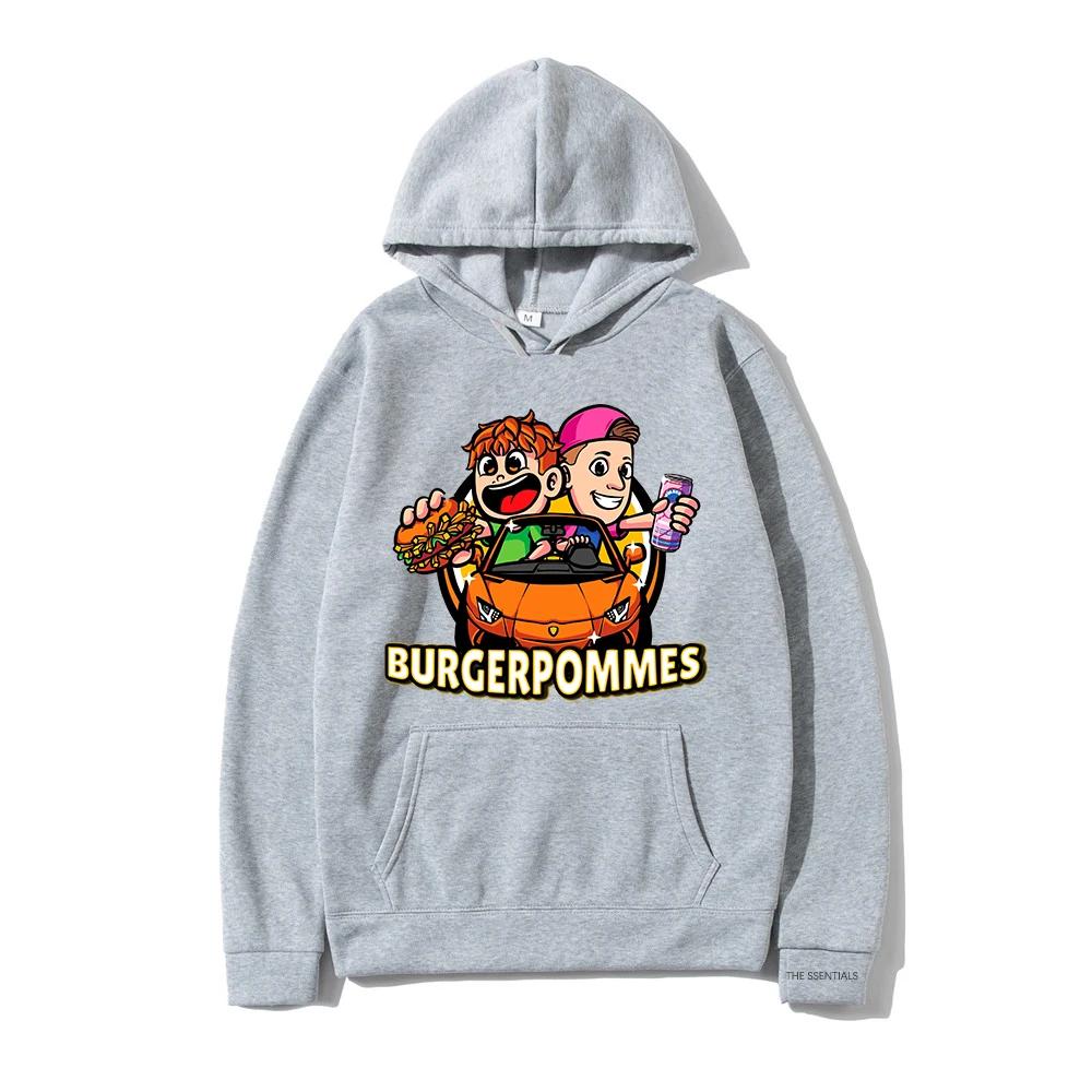Burgerpommes 2 Hoodies Mode Street Hoodies Geeignet für Männer und Frauen Herbst/Winter Warme Lässige Hoodies Sweatshirts