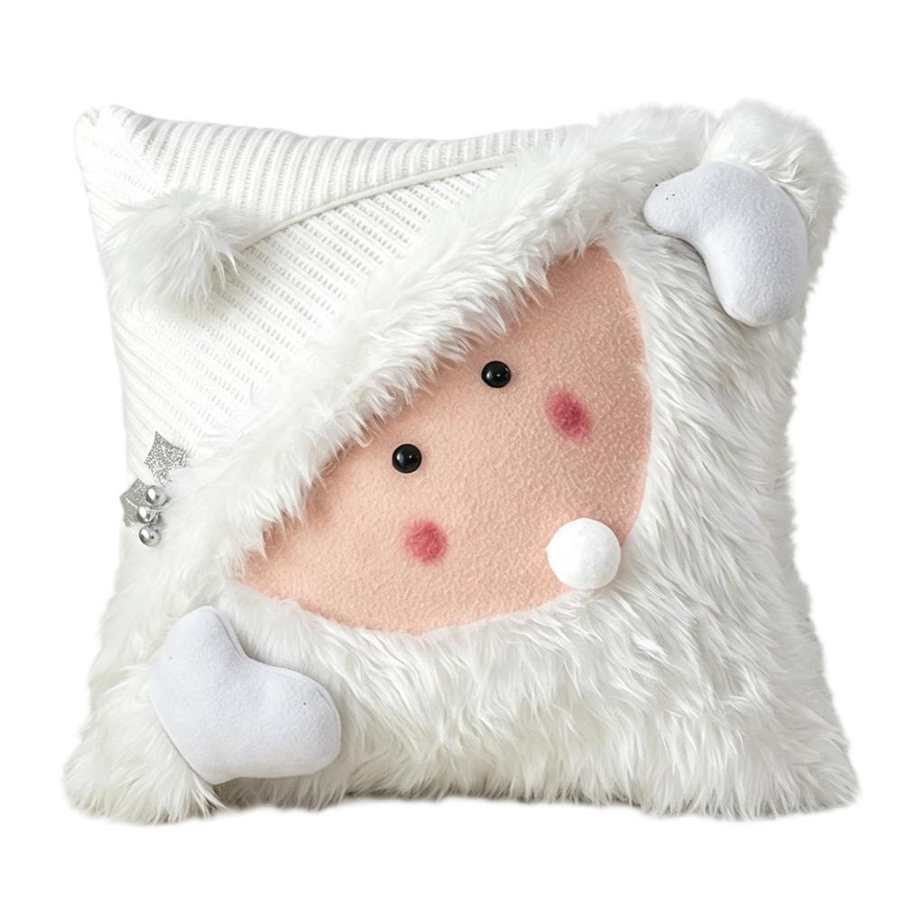 Christmas Throw Cover with 3D Decorative Cushion Case for Sofa Couch