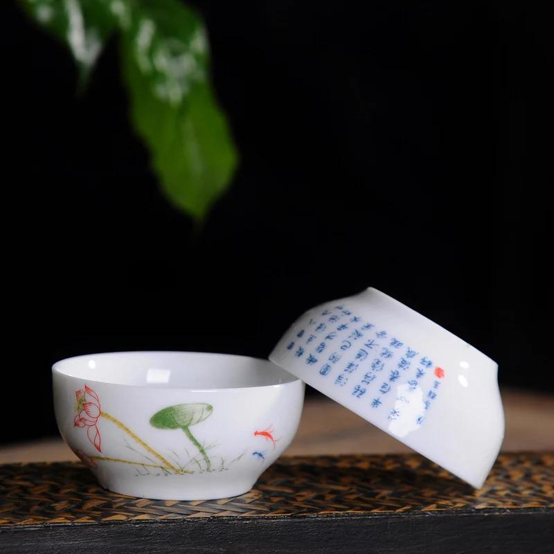 4pcs High white blue and white cup, glazed ceramics tea cups Kung Fu Teacup,Chinese style teacups,Tea accessories Puer cup set