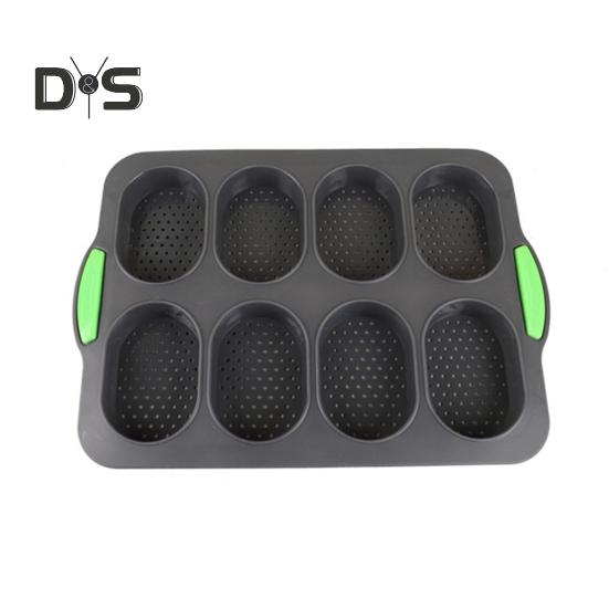 

Силиконовая форма для хлеба с антипригарным покрытием, пищевая форма для багета, хлеба, противень для выпечки с дренажными отверстиями для домашней кухни, выпечки, булочек для бургеров, сэндвичей, печенья серый