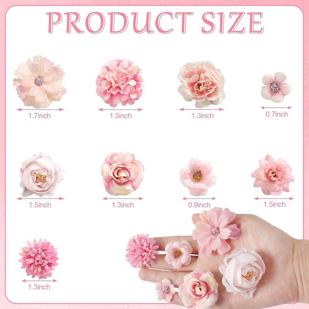 50Pcs Mini Rose Artificial Flowers Heads Fake Flower for Home Decor Wedding Decoration Bride DIY Craft Handmade Gift Accessories