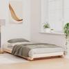 Brown Bed Frame 100 x 220 cm Solid Pine Wood