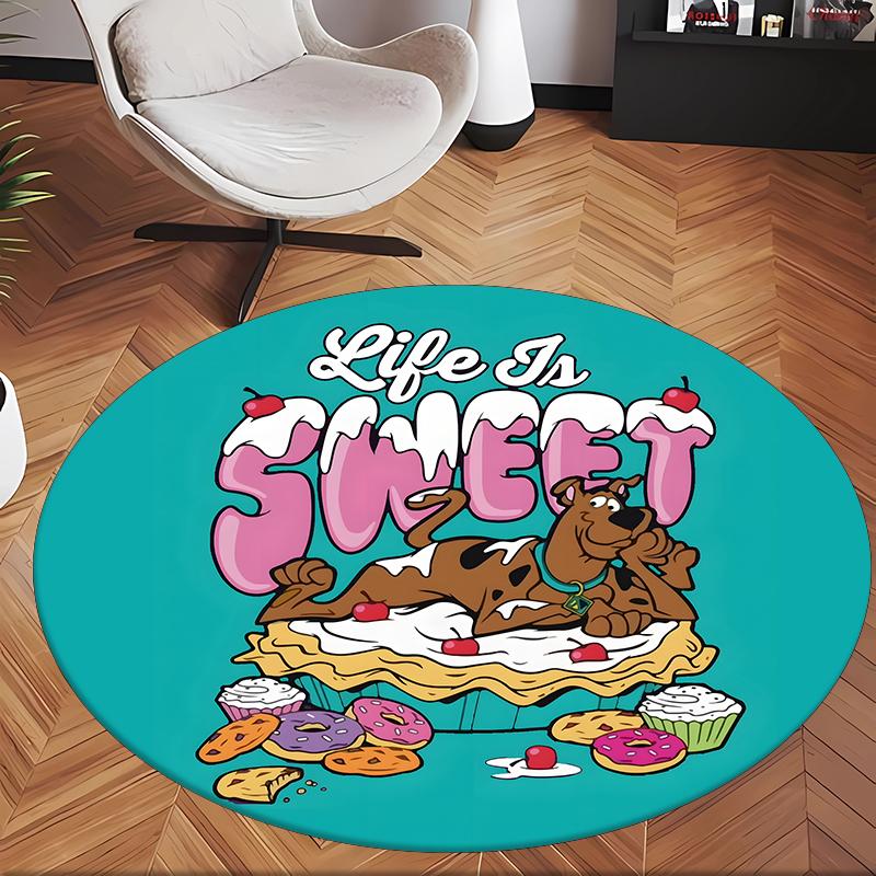 Scooby (23) Round Office Rug Decorative Floor Rug for Office Bedroom Living Room and Home Space