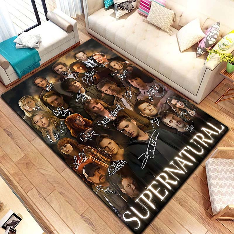 2026new Supernatural Sign Dean Sam Carpet Rug for Living Room Bedroom Home Sofa Decoration,Kids Play Area Rug Non-slip Floor Mat
