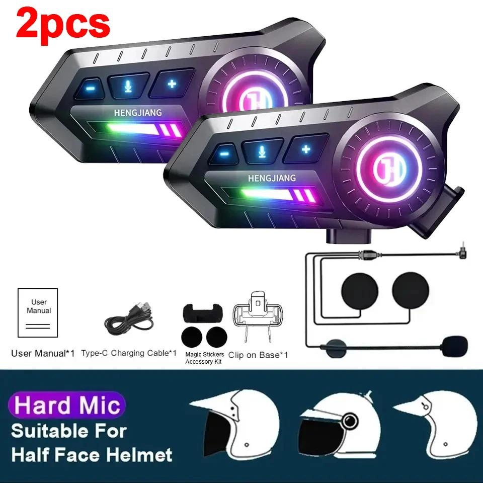 1/2PCS X3 Bluetooth 6.0 Motorcycle Helmet Headset Wireless Motor Bike Handsfree Stereo Earphone Speaker Noise Reduction With Mic