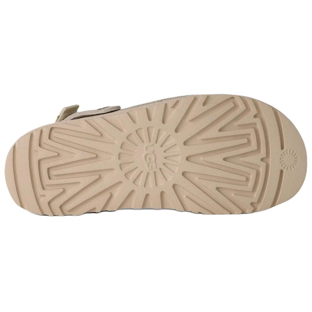 UGG Goldenstar Crackle Clog Leather Low Top Casual Shoes Women's Ecru 1177853-CRCK
