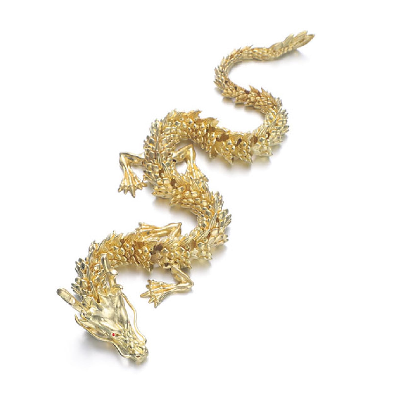 

Famimueno 3D Gold Bearded Dragon Zodiac Sign of the for Business and and Protection from Evil Figurine, Dragon, Prosperity, Wealth, Fortune, Amulet,