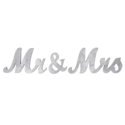 Mr and Mrs Signs Wooden Silver Letters MR MRS Decorations Wedding Holiday Home Decoration Photo Props