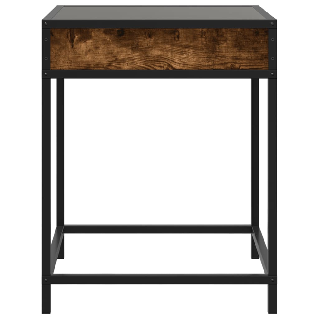 Infinity LED Coffee Table in Smoked Oak 40 x 40 x 51 cm