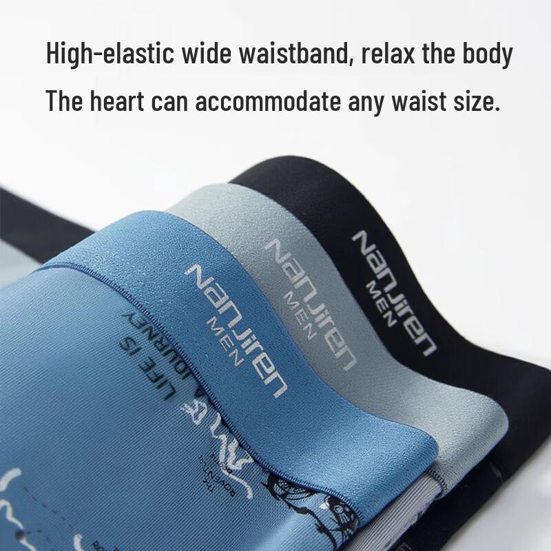 Nanjiren Men's Modal Antibacterial Boxer Briefs 3-Pack