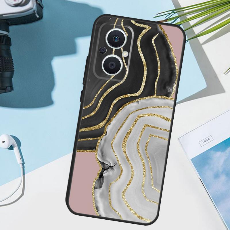 Luxury Gold Foil Art Cover For OPPO Reno 13 F 10 11 12 14 Pro 11F 12F 14F 7 8 Lite OPPO Find X9 X8 X5 X6 Pro Case