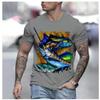Tricou cu Imprimare Digitală 3D pentru Adolescenți și Bărbați Top cu Mânecă Scurtă Versatil Respirabil