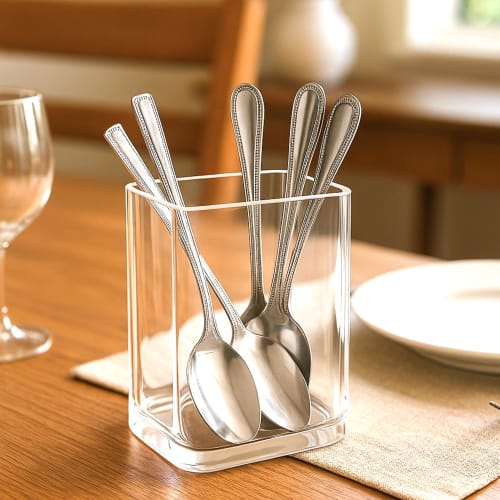 GemRich Chopstick Holder, Compact Cutlery Stand, Spoon and Fork Storage, Tabletop, Simple and Stylish, Acrylic