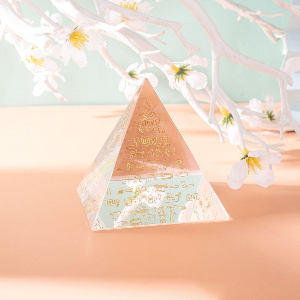 Triangle Scripture Pyramid Ornaments Mini Desktop Ornament Crystal Pyramid Crafts  Car