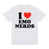 J'aime les Nerds Emo Style Années 90 T-shirt Hommes Femmes Mode Décontractée T-shirt Slogan Drôle Manches Courtes T-shirt