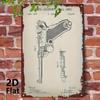 D Flat Luger Pistol Metal Tin Sign X Inch Vintage Wall Art for Home Bar Garage Decor