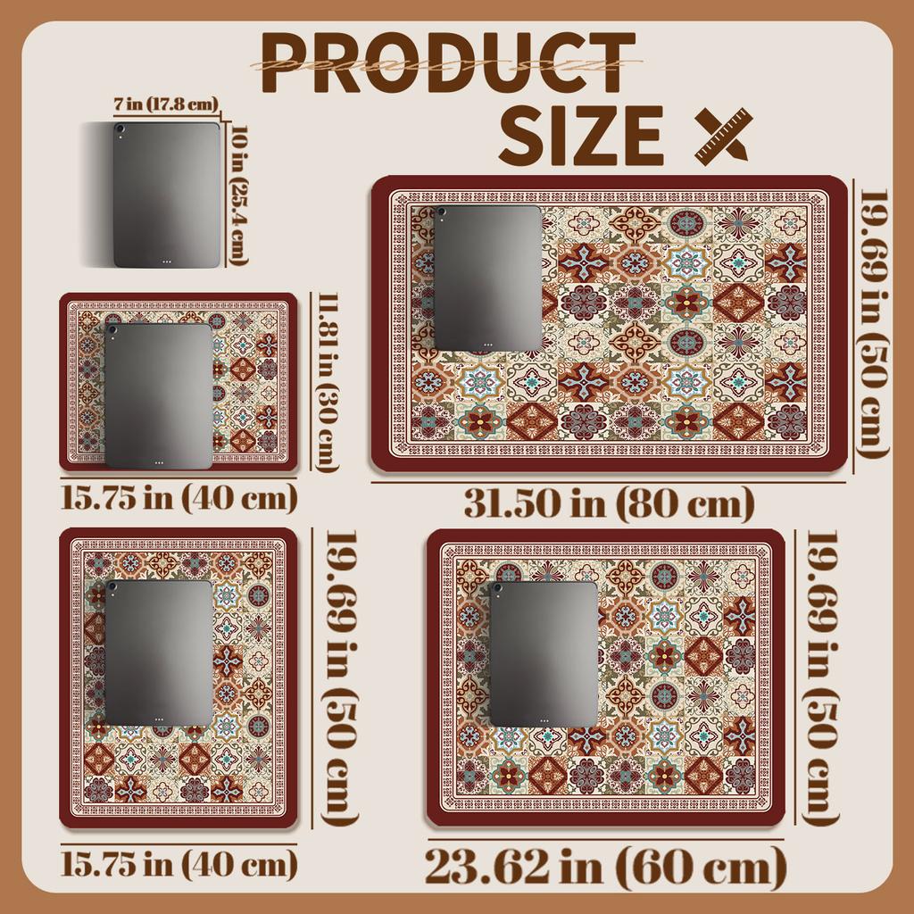 Coffee Machine Mat Waterproof Kitchen Dish Drying Mats Placemat Quick Dry Drain Pad Tableware Non-slip Draining Kitchen Rug