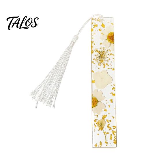 Aesthetic Page Holders Dried Flower Resin Bookmarks with Tassels, Double-Sided Magnetic Birthday Gift for Readers Book Lovers Friends, Pretty