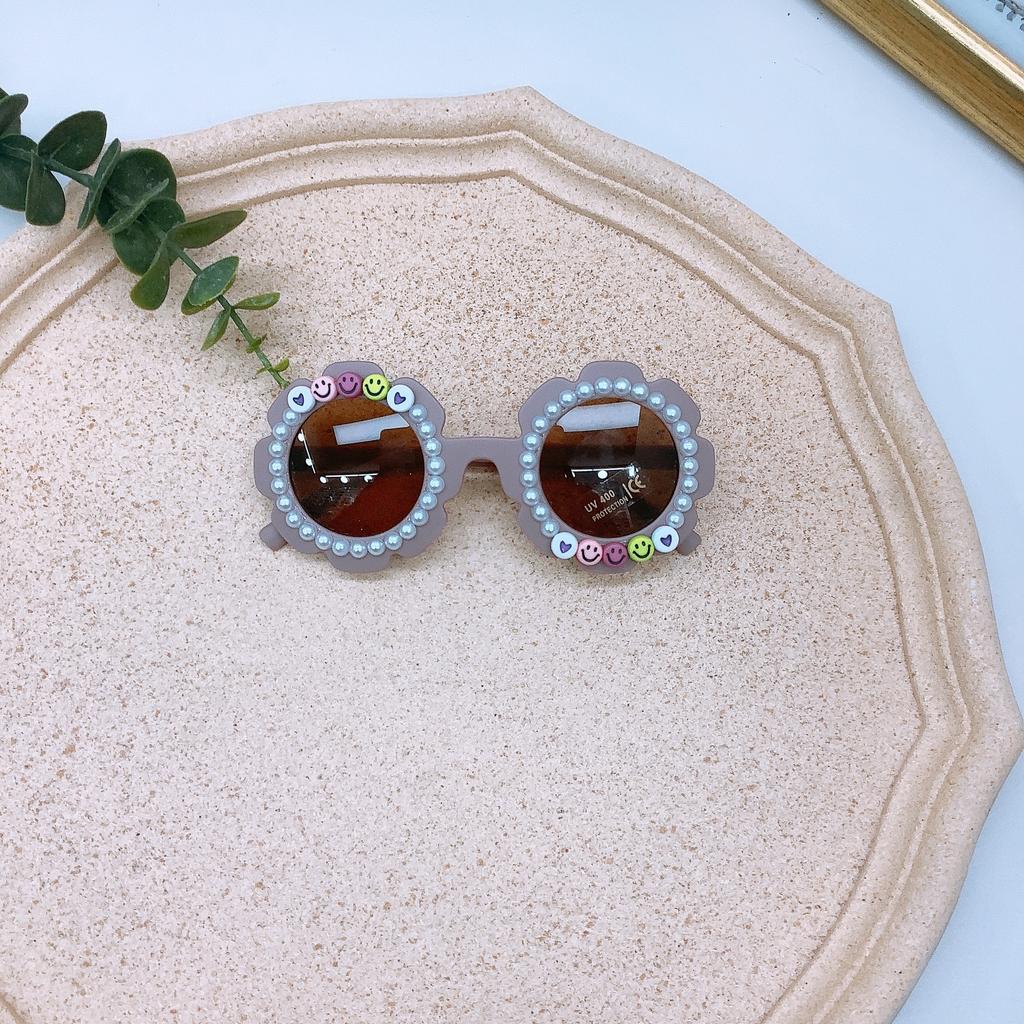 Moda İnci Çocuk Güneş Gözlüğü Kendin Yap Bebek Yuvarlak UV Korumalı Güneş Gözlüğü Güneşlik Gözlükleri Trend