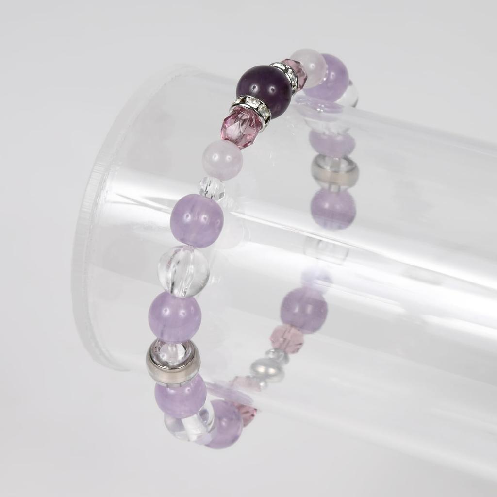 AIR SEVEN Natural Stone Magnetic Loop for Medical Relieves Stiffness and Improves Blood Circulation Women, Device, (Amethyst)