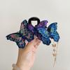 Flower Tassel Hair Grab Clip Kniting Large Shark Clip Vintage Butterfly Hair Claw  Women
