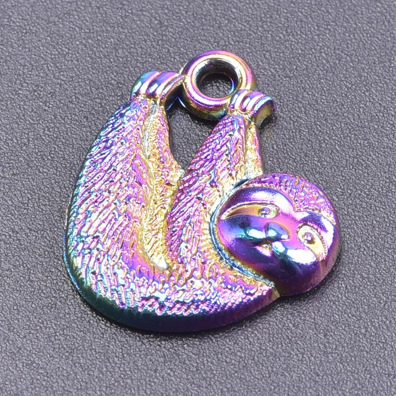 10pcs/Lot Multistyle Animal Pendants Rainbow Charms For Jewelry Making Supplies Eagle Bat Elephant Charm Frog Duck Shark Pendant