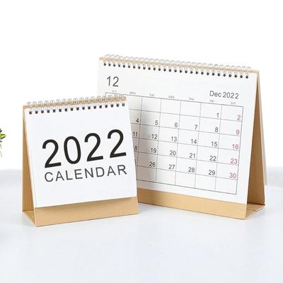 Calendario de Escritorio Simple 2022 Espiral Inglés Planificador Diario Mensual Agenda Anual Organizador Oficina en Casa