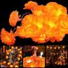 5 Ft LED Orange Marigold Garland Lights for Day of The Dead Halloween Diwali Christmas Party Home Decoration