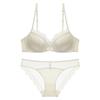 French Premium Satin Lingerie Set, Thin Minimizer Soft Underwire Lift Anti-Sag Bra for Full Bust Women