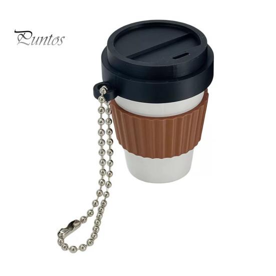 Coffee Clicker Fidget Toy 3D Printed Cup Clicker, Press for PLA Stress Relief, Backpack Hanging Finger with Ball Chain Focus Aid