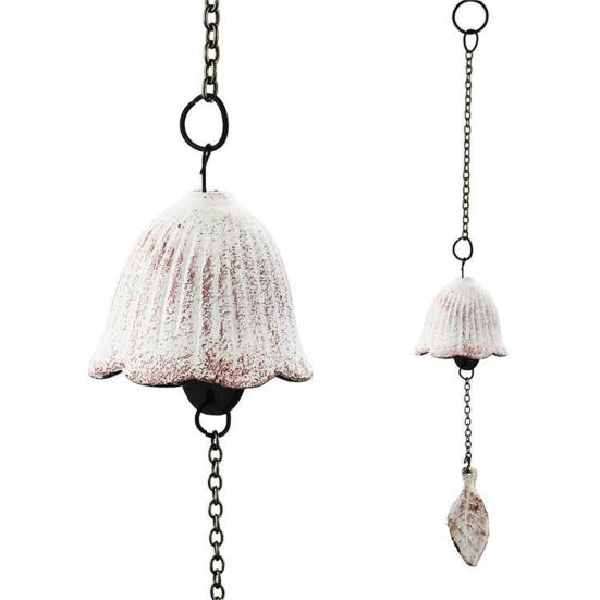 Japanese Bless Wind Chime Cast Iron Outdoor Small Wind Chime Retro Garden Hanging Wind Bell for Good Luck Patio Balcony Decoration