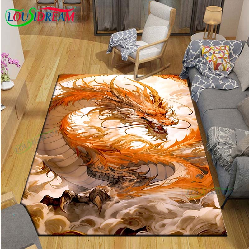 Hot Fashion Chinese Dragon Print Carpet Outdoor Rug Area Rug Non-slip Carpet Bedroom Decor Carpet for Room Gift