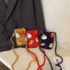 Cartoon Kids Shoulder Bag With Handcrafted Knit Cute Doll Design For Toddler Daily Use