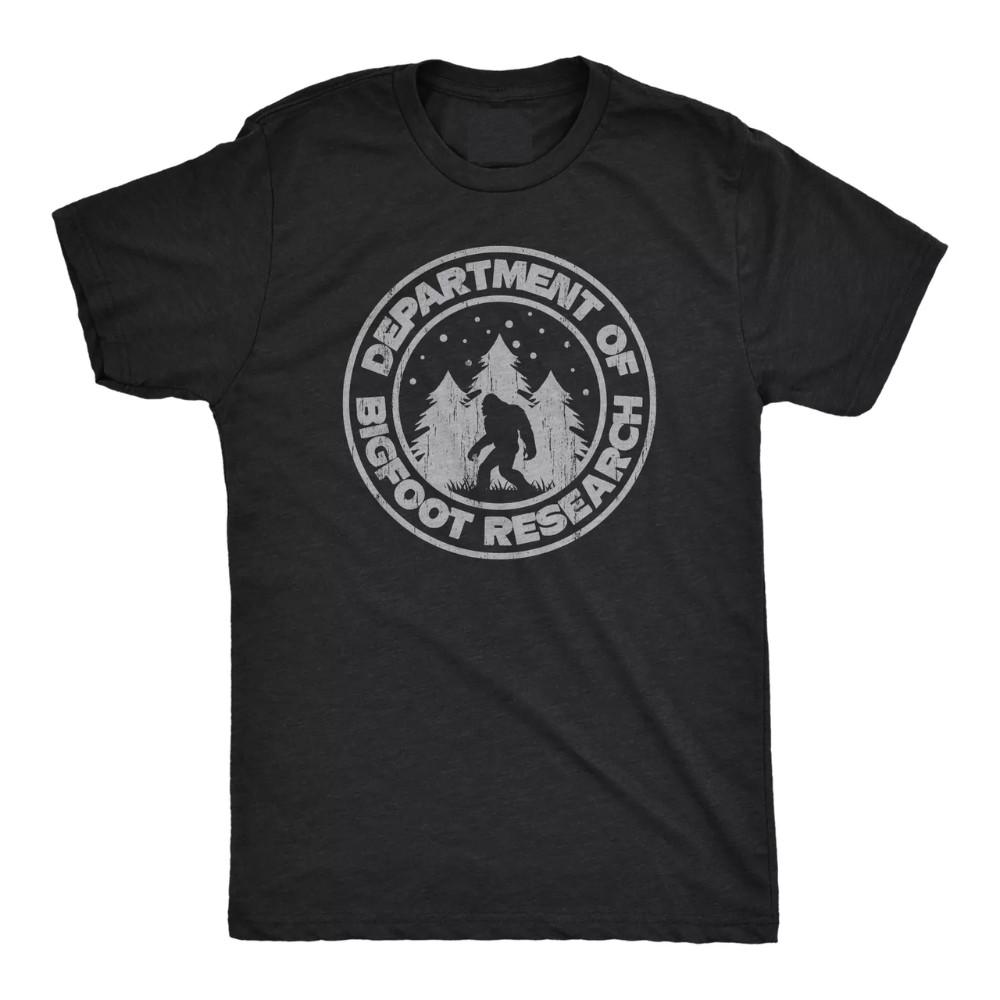 Mens Department Of Bigfoot Research T Shirt Funny Sasquatch Search Tee For Guys Unisex T-Shirt XXL