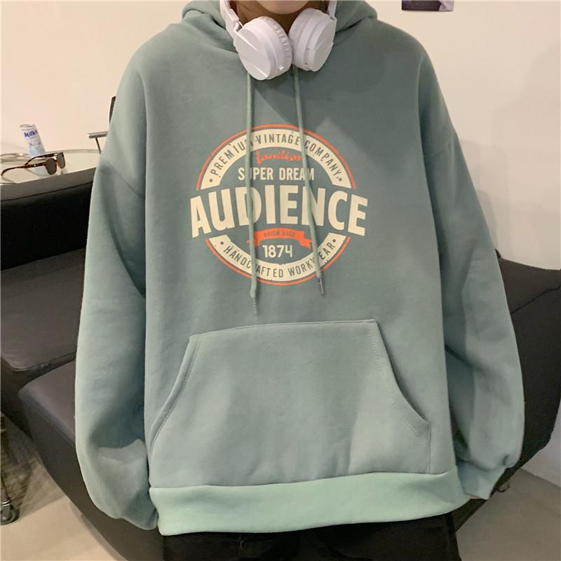 Padded and Thickened Loose Hooded Sweater Women's Autumn and Winter Jacket Ancient Long-sleeved Bottoming Shirt Tops