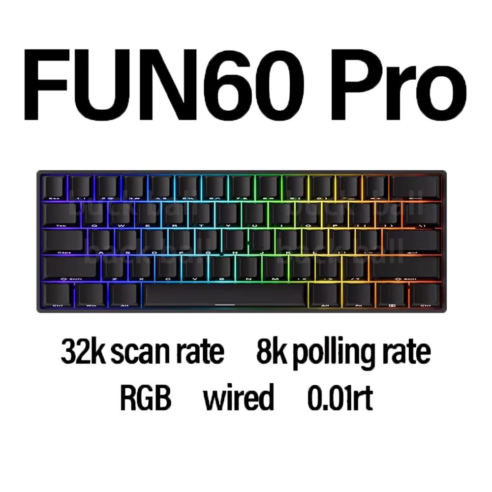 Monsgeek Fun60 Magnetic Switch Keyboard Tri Mode  Wireless Mechanical Keyboard Custom 8KHz RT0.01 Magnetic Keyboard PC Accessory