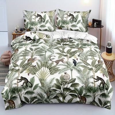 Monkey Forest Bedding Set Duvet Cover Set Quilt Cover With Pillowcase For Bedroom Decor Birthday Gift Halloween Christmas Gift