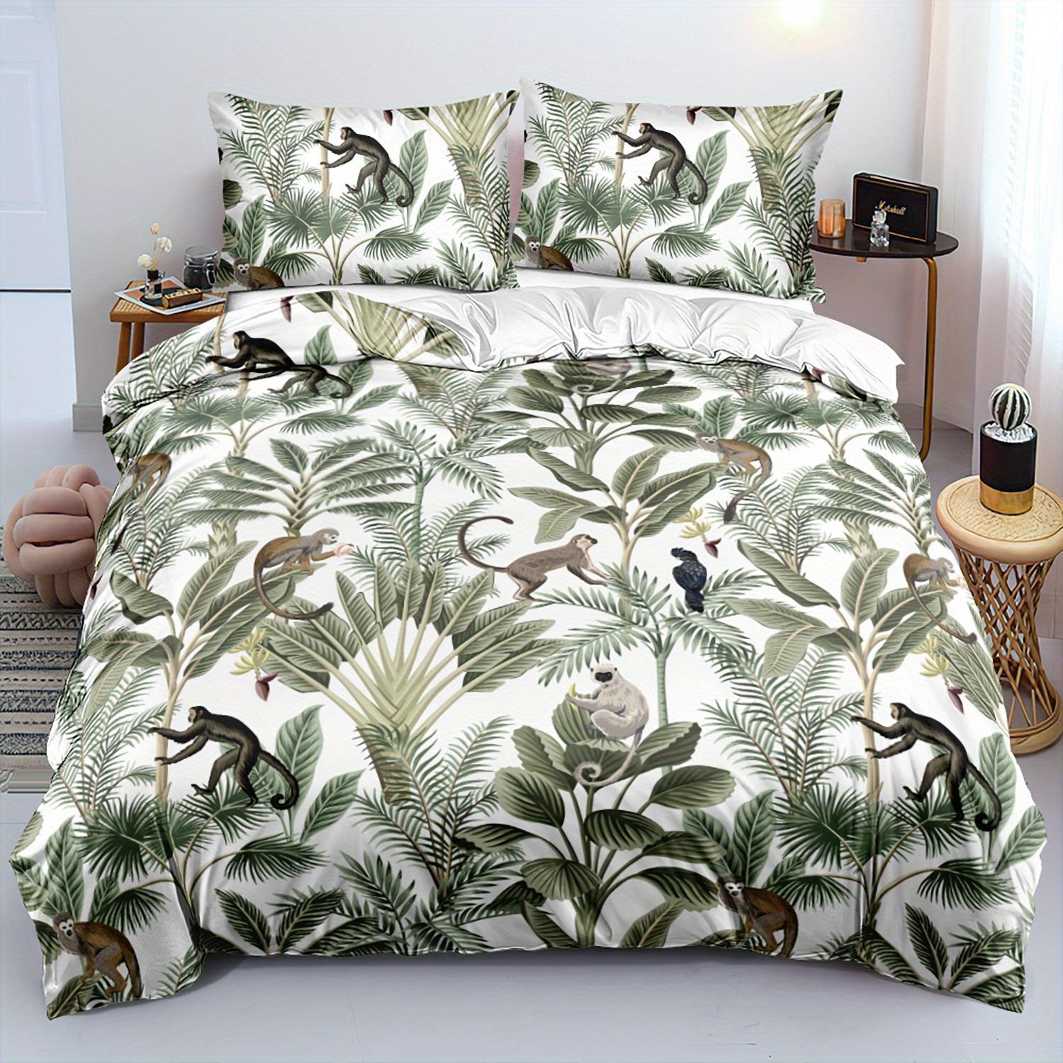 

Comforter Monkey Forest Bedding Set With For Bedroom Decor Birthday Gift Halloween Christmas Gift Comforter (quilt)-EU Single(135*200cm)3pcs