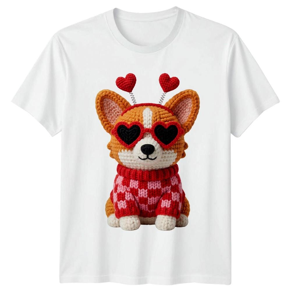 Corgi Dog Valentines Day Unisexs TShirt Unisexs Tee Graphic Unisex Top S