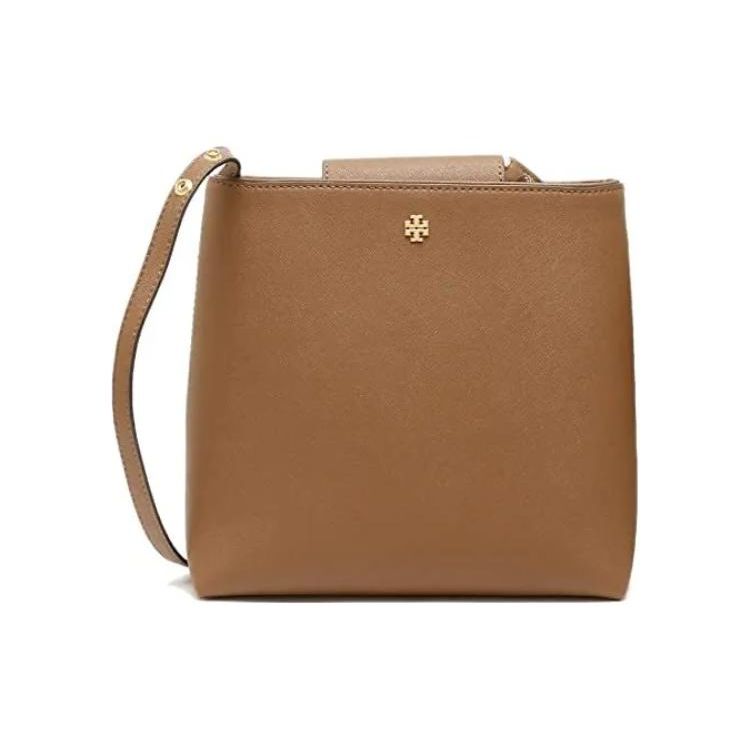 

Tory Burch Emerson Horizontal Square Crosshatch Logo Magnetic Closure Leather Tote Crossbody Shoulder Bag Women bags Brown 147938-909 Basic Set (Bag+Dust Bag)