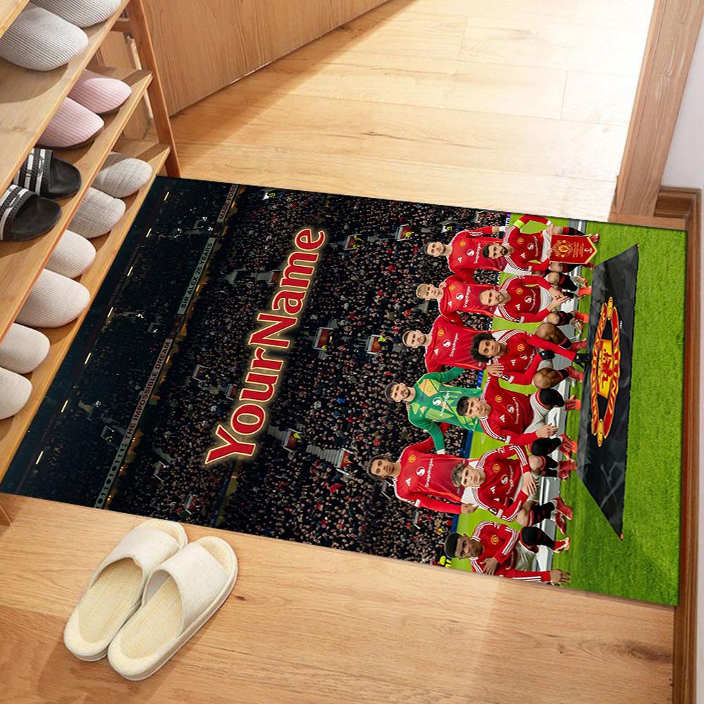 Manchester Customized Name Carpet Design for Foyer Decorate room Outdoor Balcony Antislip Carpet Anime Office Decor Best for Christmas