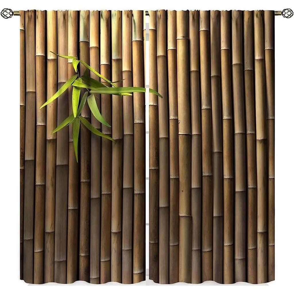 Závěsy ve stylu tradiční čínské kaligrafie, bambusový strom, moderní 3D geometrické závěsy, dům a ložnice, výzdoba oken