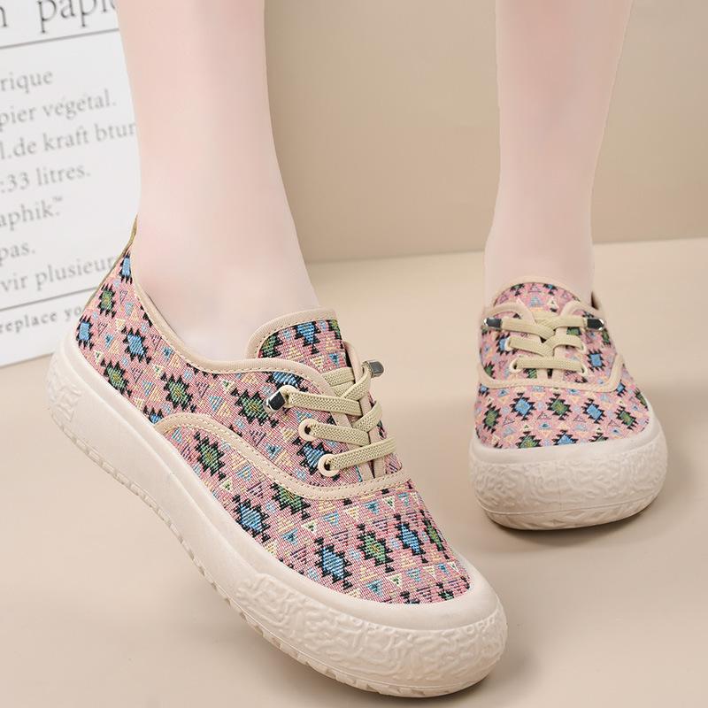 

****** и Осень новые старые ******* тканевые туфли женские дышащие повседневные туфли для мамы s**t подошва нескользящие парусиновые туфли на одну педаль женские 40