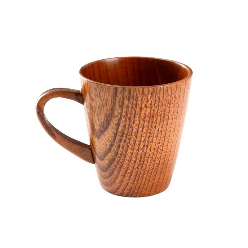 Taza de Cerveza y Taza de Café de Madera Japonesa con Asa - Resistente a Altas Temperaturas, Diseño Creativo